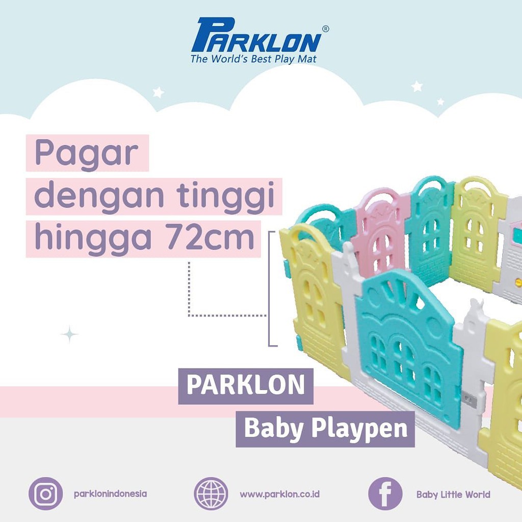 PARKLON FENCE New Upgaded Tinggi 72 cm Monochrome Putih Abu