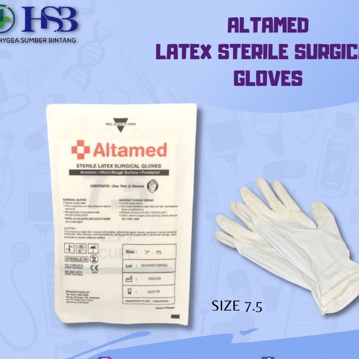 altamed latex steril surgical glove