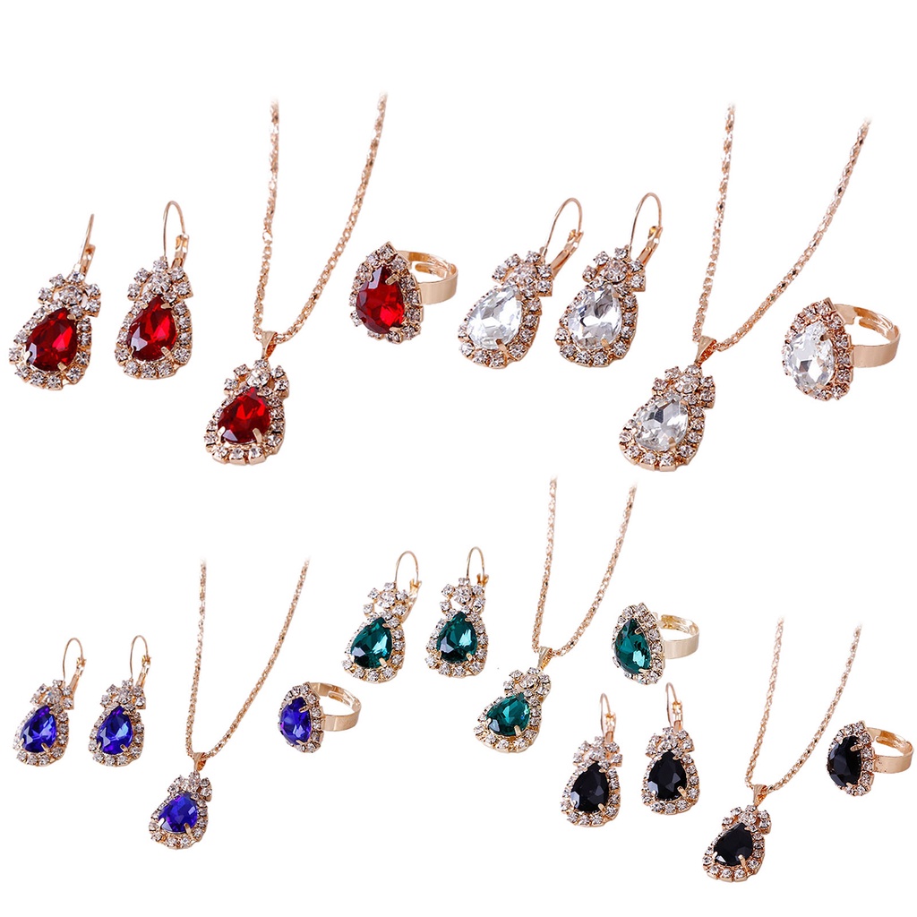 Hu Hu Hu Hu Hu Alat Bantu Pasang Kacamata♡ 3pcs / Set Kalung Liontin Bentuk Tetesan Air Tahan Aus Untuk Aksesoris Pernikahan