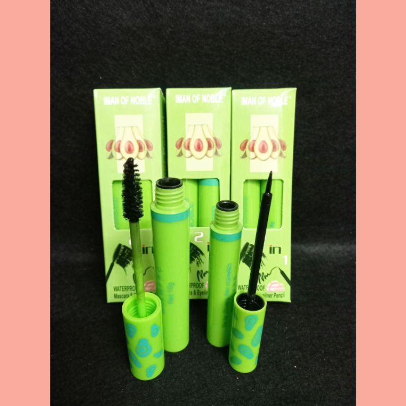 PROMO ECER!!!MASCARA DAN EYELINER AVOCADO IMAN OF NOBLE PAKET 2 IN 1