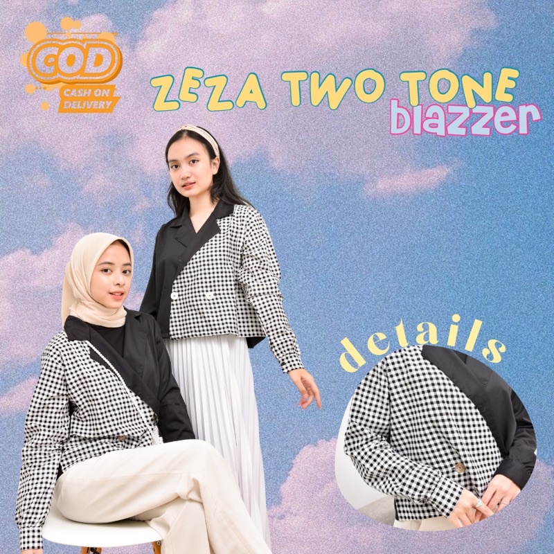 BLAZER WANITA 2 WARNA / BLAZER TWO TONE MODEL TERBARU