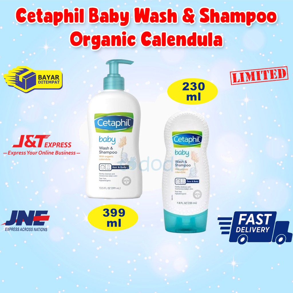 Cetaphil Baby Wash &amp; Shampoo Organic Calendula - Sabun dan Shampoo Bayi