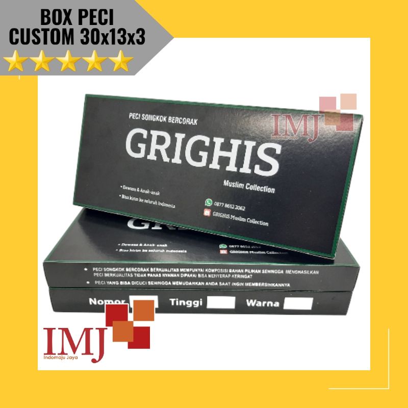 

BOX PECI CUSTOM 30x13x3 KARDUS CUSTOM 30×13×3 DUS SONGKOK CUSTOM DESAIN