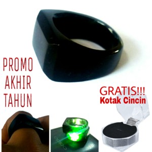 Ring Cincin Giok Black Jade Aceh Model Petak Atas