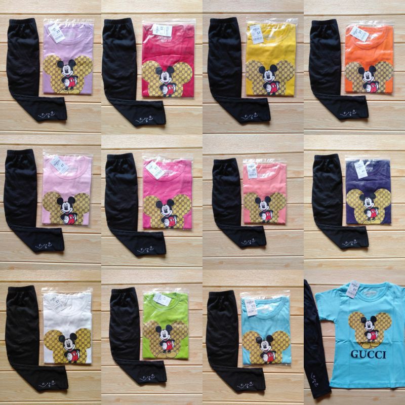 (COD) Kaos Mickey + Legging (usia 1,5-5 th)