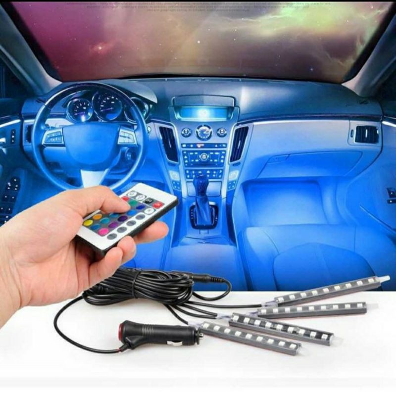 LAMPU LED RGB REMOTE MODIFIKASI INTERIOR MOBIL PREMIUM, MURAH DAN KEREN