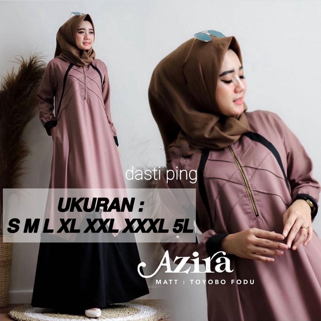 AZIRA DRESS JUMBO | Bahan TOYOBO exclusive | Size 5L XXXL XXL XL L M S