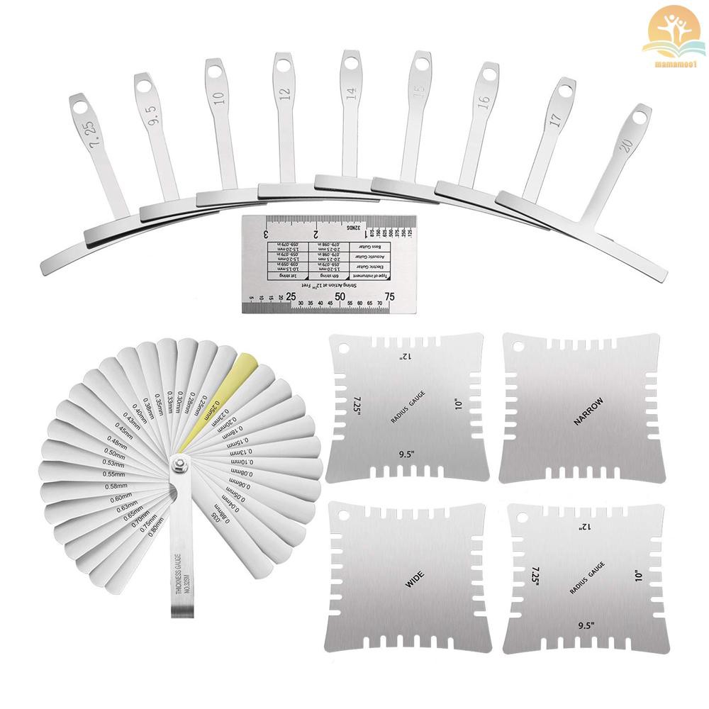 Set Penggaris Radius Gage 32 Blade Feeler Untuk Luthier Gitar