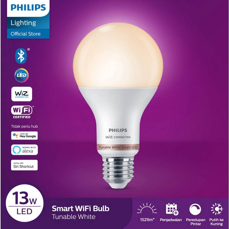 Philips Lampu Smart WiFi LED 13W With Bluetooth - Tunable White