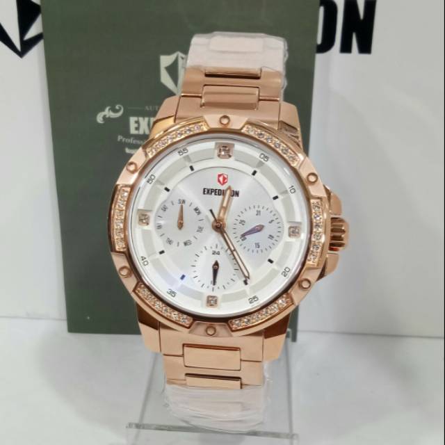 Jam Tangan Wanita Expedition E 6698 RoseGold Original