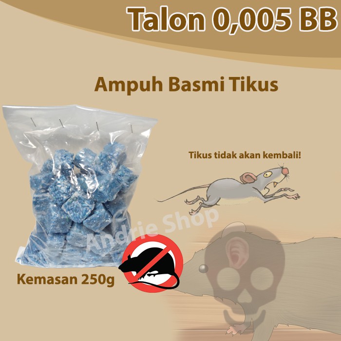 Racun Tikus Talon 0.005 BB Solusi Basmi Secara Masal Kemasan 250 gram