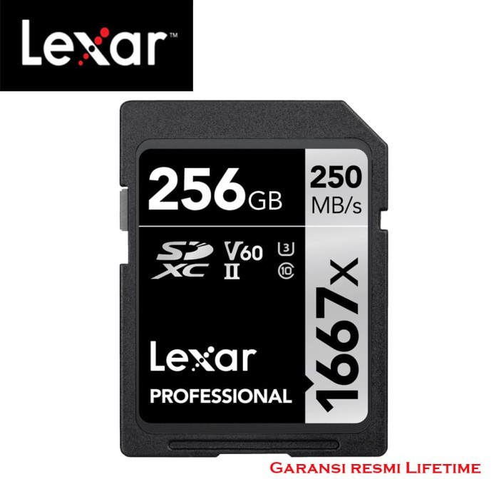 Lexar Professional 1667x SD Card XC 256GB Up To 250MB/s-Garansi Resmi