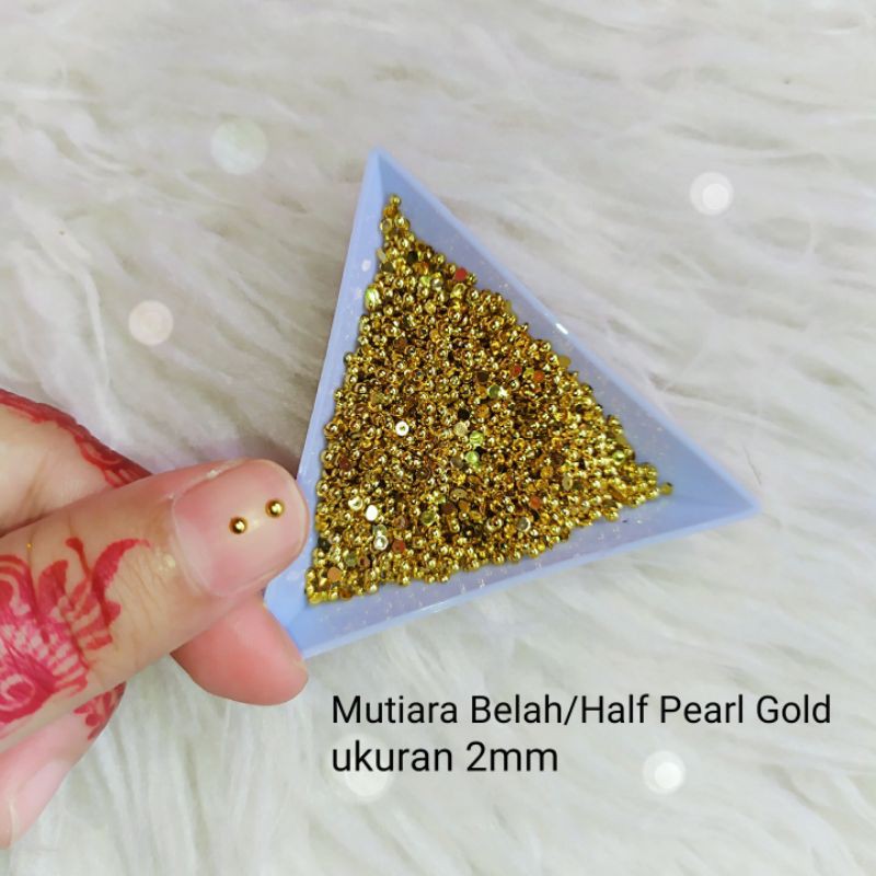 HALF PEARL MUTIARA BELAH 2mm AKSESORIS HENNA NAIL ART GEMS HENNA JANNATI