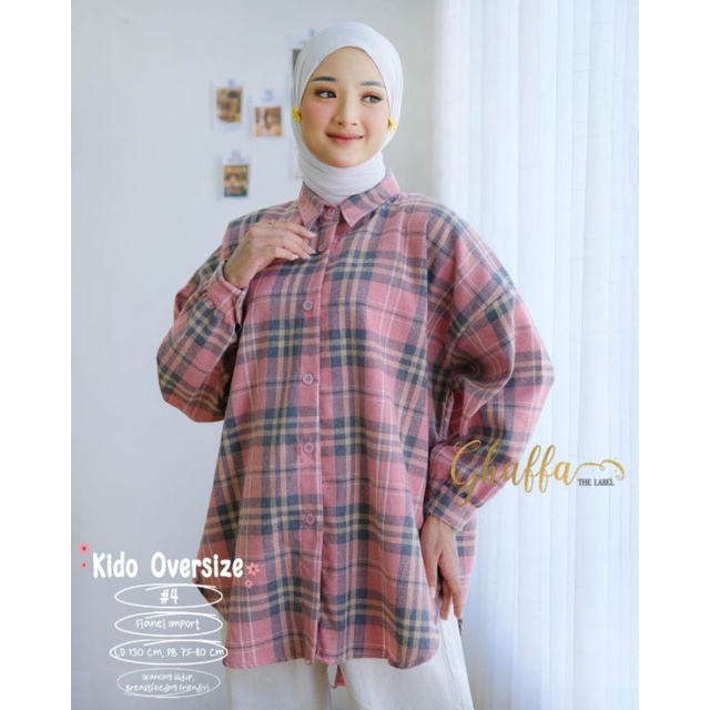 KIDO OVERSIZE #4 BY GHAFFA THE LABEL / KEMEJA JUMBO WANITA / Flanel jumbo muslimah