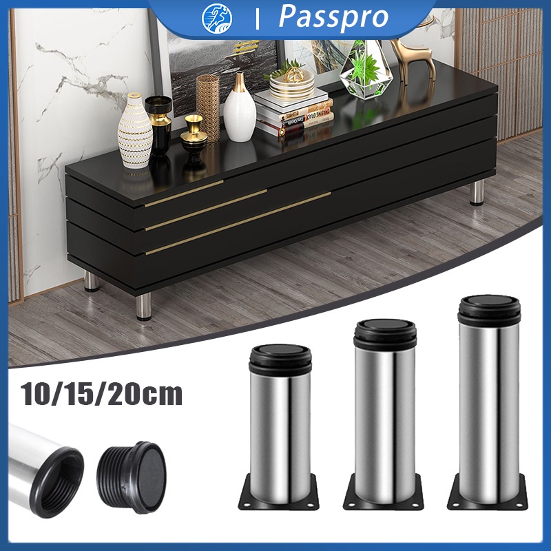 Kaki Bulat Sofa /Meja Lemari 10cm 15cm 20cm Kaki Kabinet Adjustable Stainless Steel
