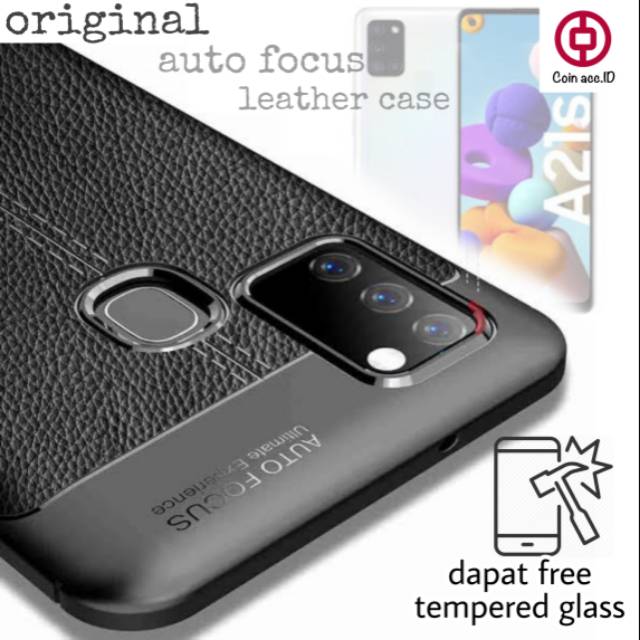 [Readystok] SAMSUNG A21S auto focus soft leather case ORIGINAL [free tempered glass]