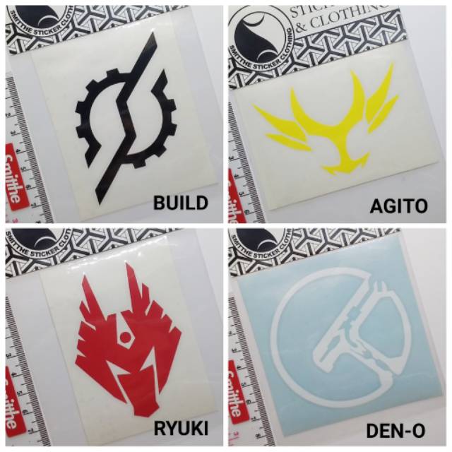 1 pc Stiker Kamen Rider Logo Cutting Sticker Kamenrider Black RX Zi O Decade Ryuga Drive Build