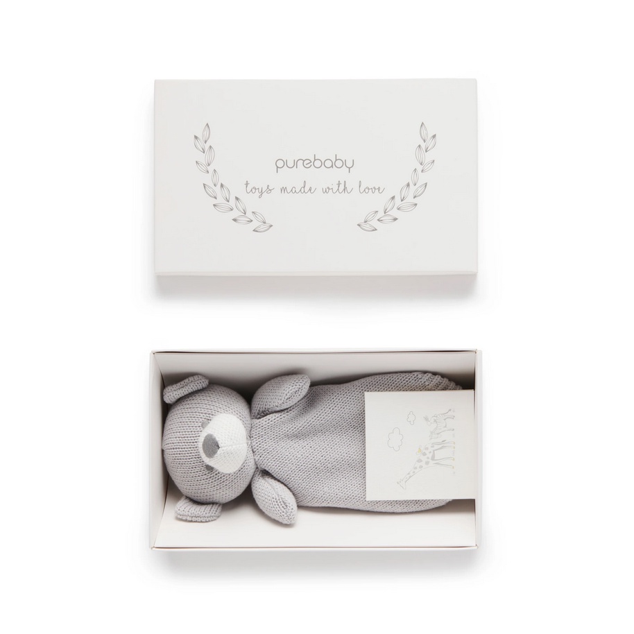 Pure Baby Knitted Comforter with Gift Box - Baby Cuddle Doll Kids Boneka Mainan Newborn Giftset Kado Anak Bayi