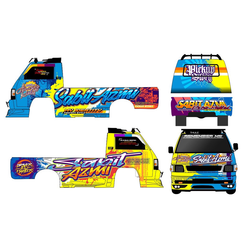 STICKER DECAL MOBIL PICK UP L300 VARIASI