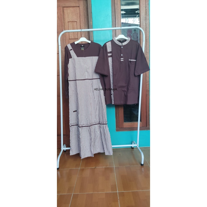 Rahnem Couple / Gamis Ibu &amp; Ayah / GC -01 Maroon / Fashion Muslim