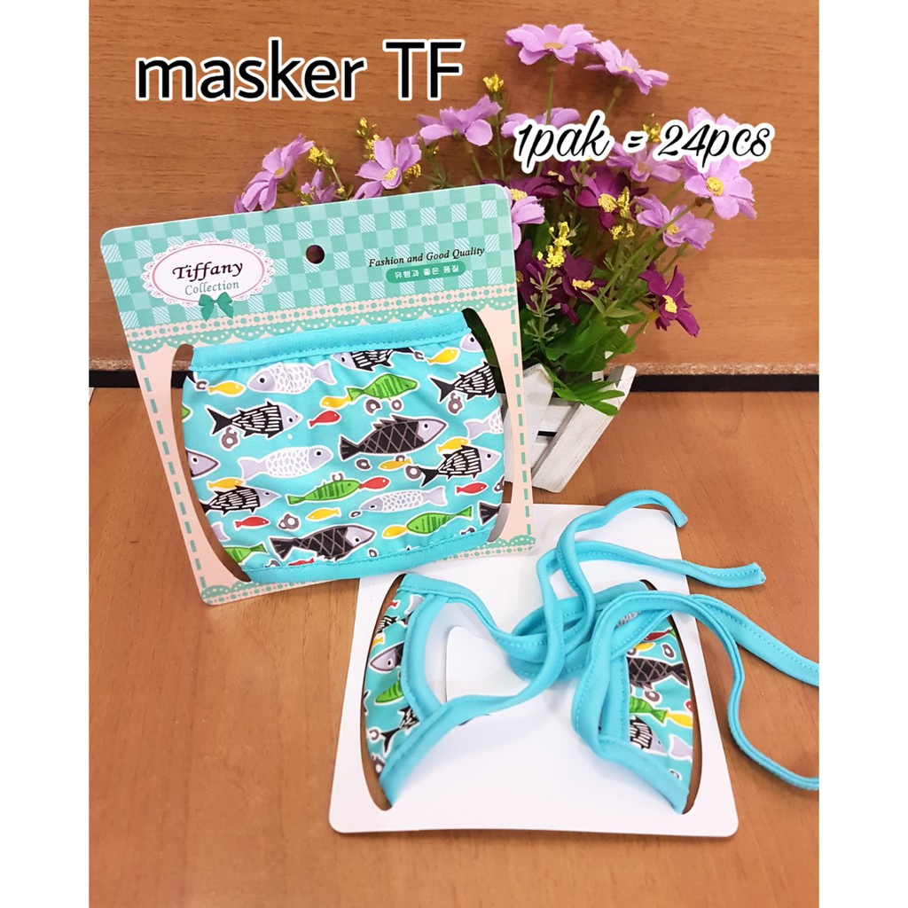 masker mulut kain motif ikan