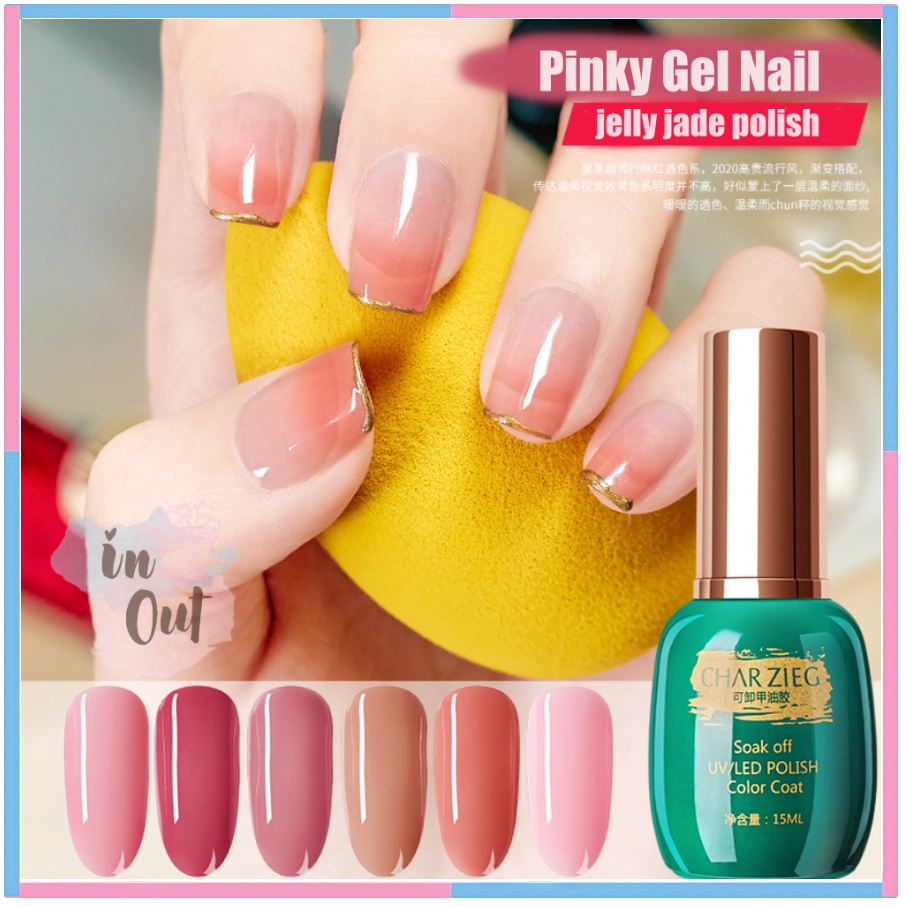 201-206 CHARZIEG Soak Off UV LED Polish Color Coat / kutek Charzieg / Nail Polish Led EV / Cat kuku Manicure Pedicure 15ml Tahan Lama KU007