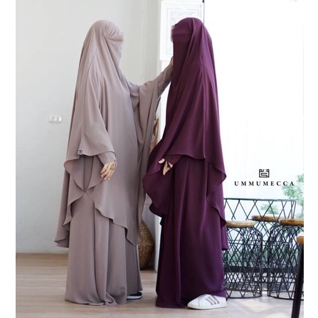 ELWA Gamis Abaya SYARI by UMMUMECCA klambieakhwat BISA COD | abaya syari bahan Mazen anti Uv  by sulthan bahan ringan empuk nyaman busui wudhu friendly