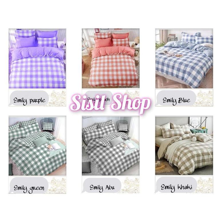 Sprei Motif Kotak-Kotak Ukuran No 1 180X200 Dan 120X200  / Seprai Aesthetic 2 Bantal 2 Guling ,. ,.