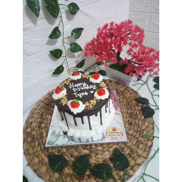 

kue ulang tahun//kue tart brownies uk 14cm