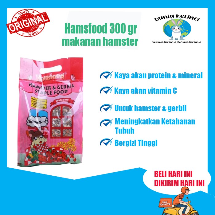 MAKANAN HAMSTER GERBIL HAMSFOOD 300 GRAM FLASH SALE