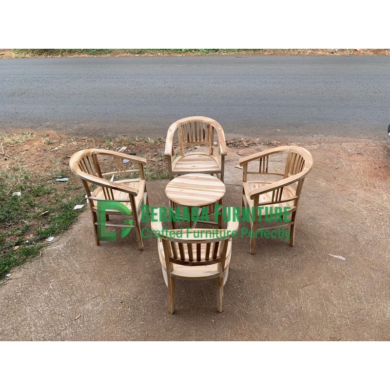 SET KURSI TERAS AMERIKA KAYU JATI 4 KURSI 1 MEJA SET KURSI TERAS KURSI TAMU KURSI MAKAN MINIMALIS