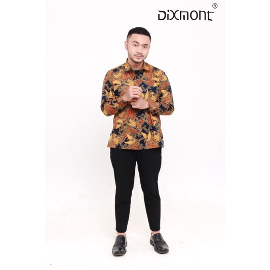 Dixmont Kemeja Pria Batik Panjang Hem BL01621