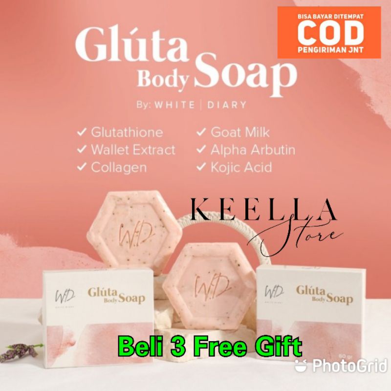 White Diary Gluta Body Soap sabun pemutih Whitening collagen kolagen colagen