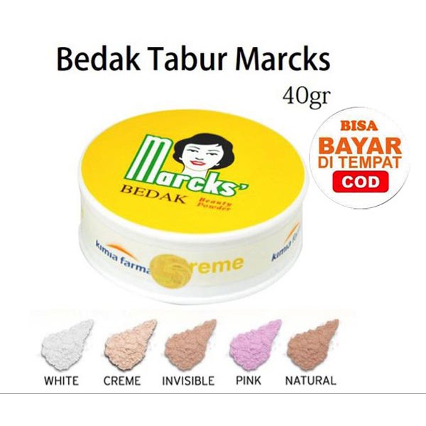 Bedak Marcks Tabur Invisible Rose Natural Creme Putih 40 gr Marks Marcs March