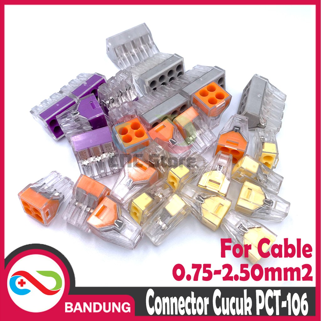 TERMINAL CUCUK 6 KABEL PCT 106 BUKAN WAGO 773 PUSH KONEKTOR TUSUK