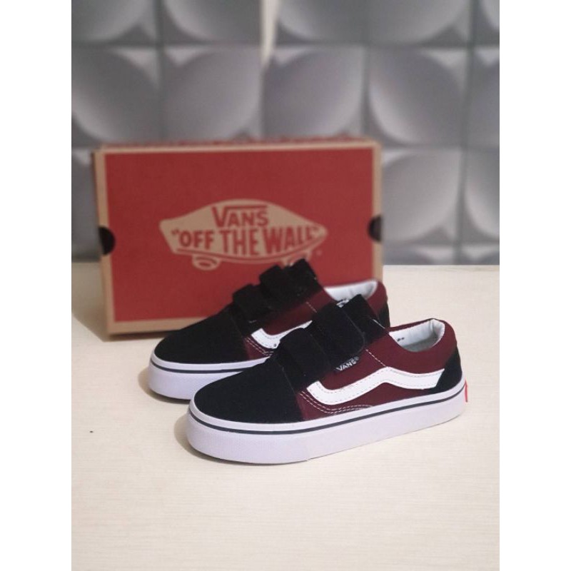 SEPATU ANAK VANS OLDSKOOL BLACK MAROON PREMIUM HIGH QUALITY SEPATU ANAK LAKI LAKI