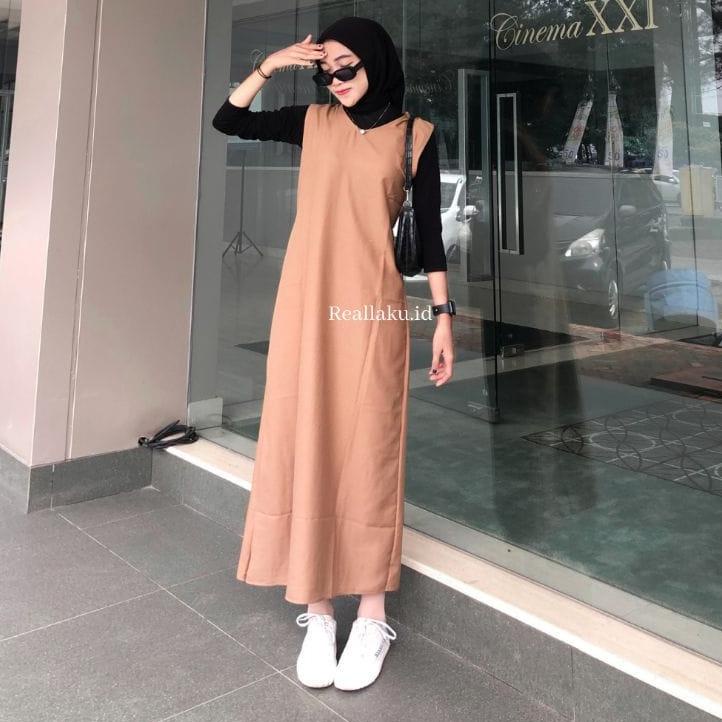 Koleksi Terbaru.. Inner Dress Panjang Tanpa Lengan S M L XL // Singlet Sleeveless Inner Span Maxi Al