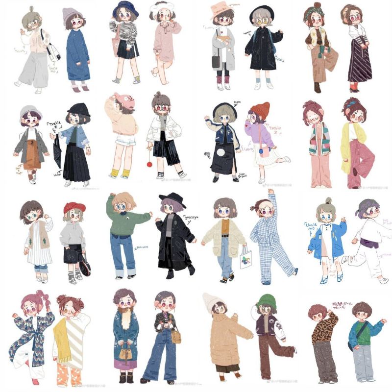 

35 pcs stiker japan girl edition