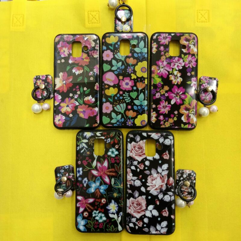 SoftCase Motif Bunga Manik+Ring VIVO Y53, Y65/Y66,Y83,V7,V7 PLUS, V9