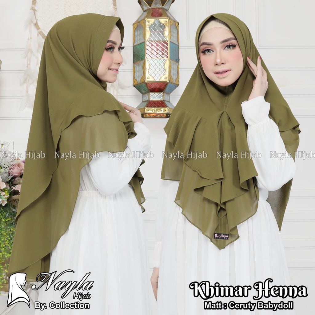 KHIMAR HENNA CERUTY BABYDOLL KERUDUNG CERUTY JUMBO ORIGINAL BY NAYLA HIJA'B