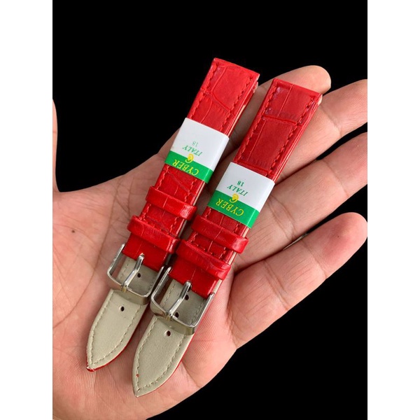 Strap Tali Jam Tangan Kulit cyber Merah 18MM