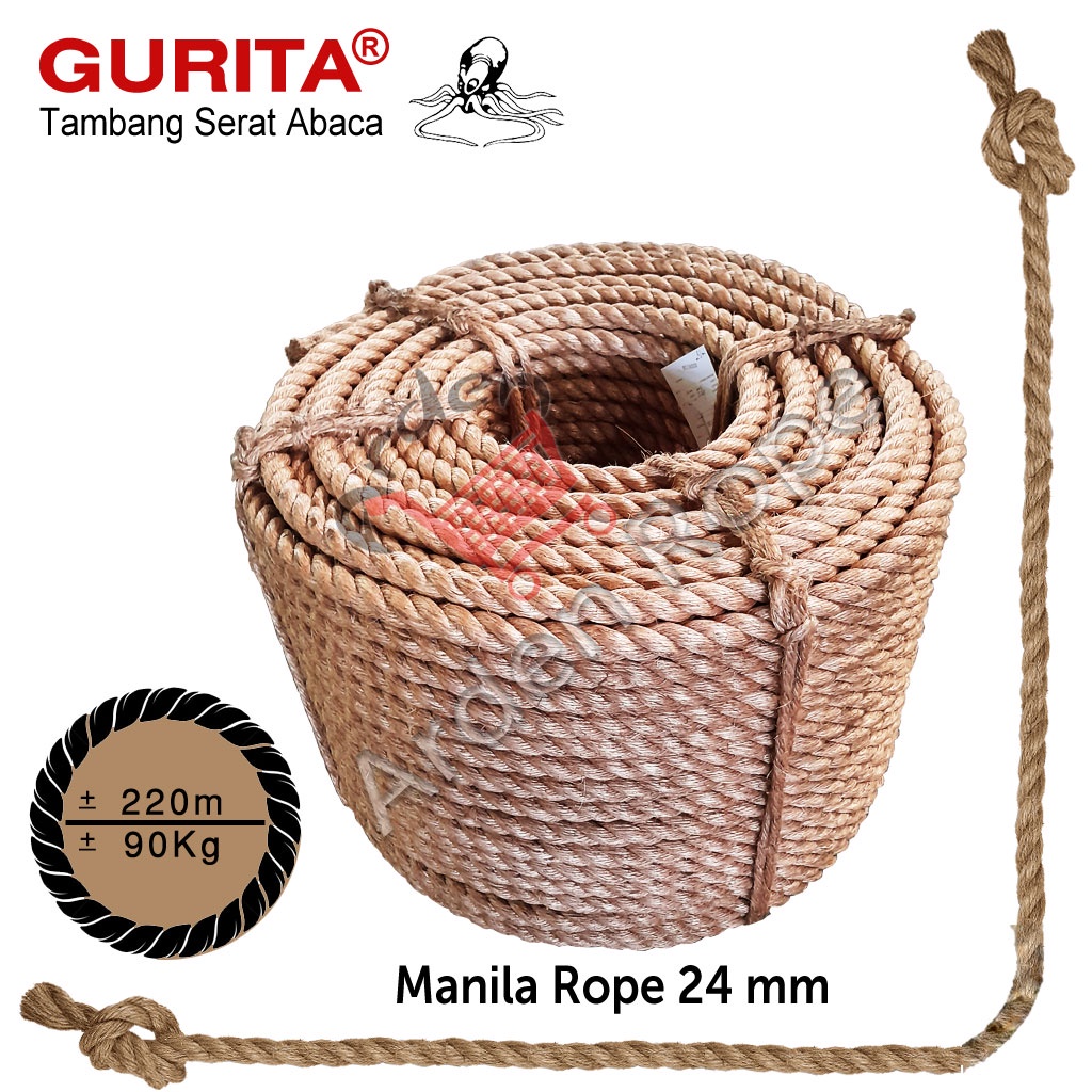 

Tali Manila - Tali Serat Abaka - Tambang Gurita - Gurita Rope 24 mm