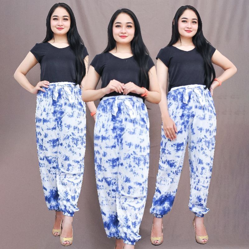 Celana Kulot Tie Dye/Joger pants soft tie dye wanita dewasa/celana top bali tie dye