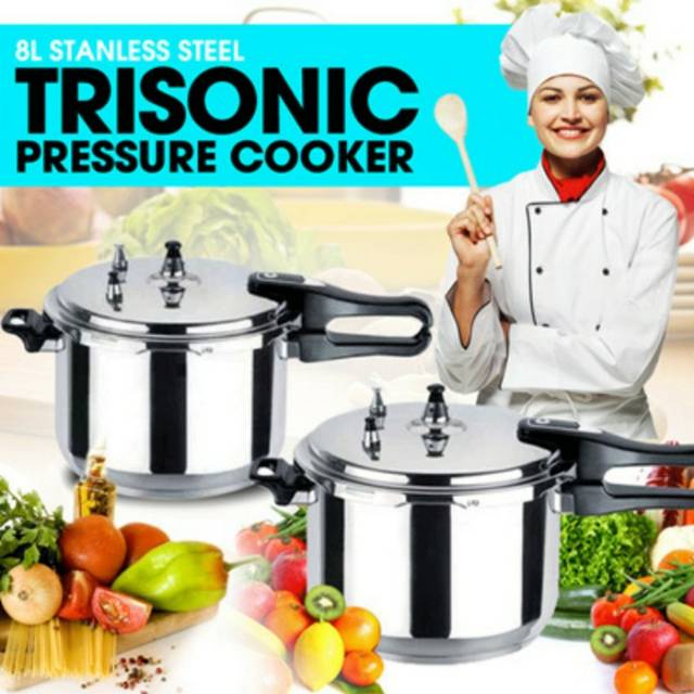 Panci presto kualitas terbaik 8 liter - 24 cm trisonic ASLI Kapasitas 8L