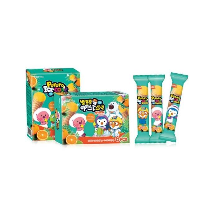 

:=:=:=:=] Pororo ice cone snack yuzu 54gr import korea ORIGINAL