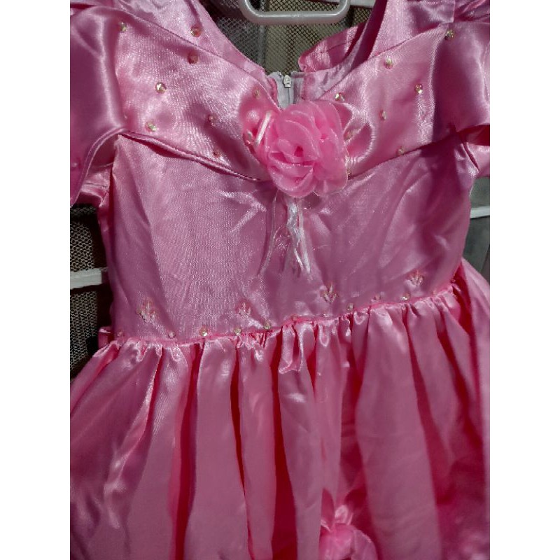 Dress Pink Princess Dress Ultah Dress 5-7 tahun keatas