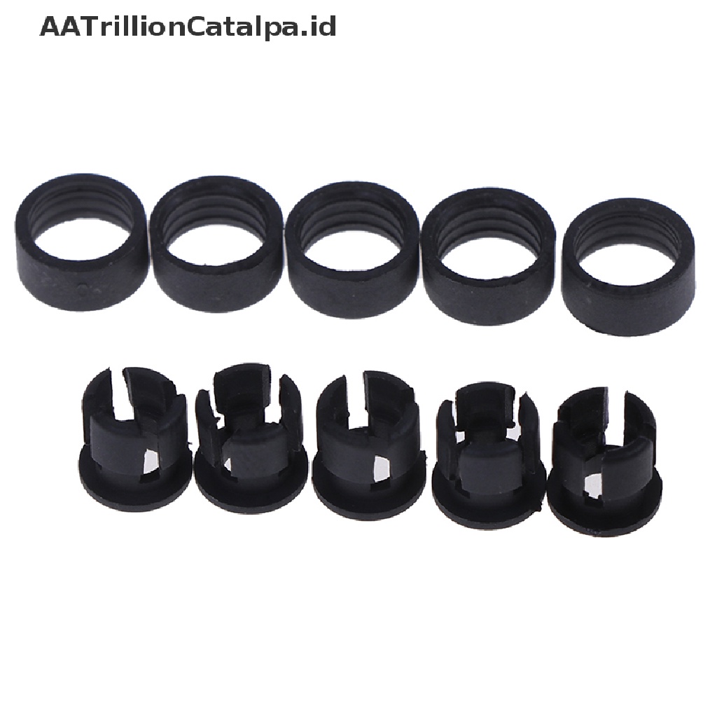 (AATrillionCatalpa) 20 Set Klip Holder Lampu LED Bahan Plastik Ukuran 3mm / 5mm Dengan ring Luar