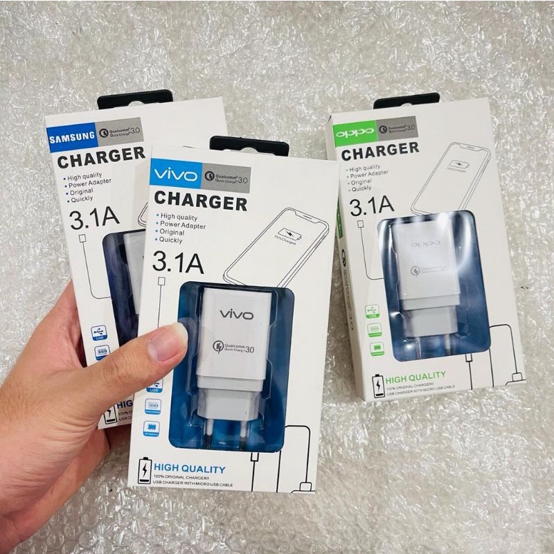 Charger Tipe Micro Fast Charging 3.1A High Quality Qualcoom 3.0A