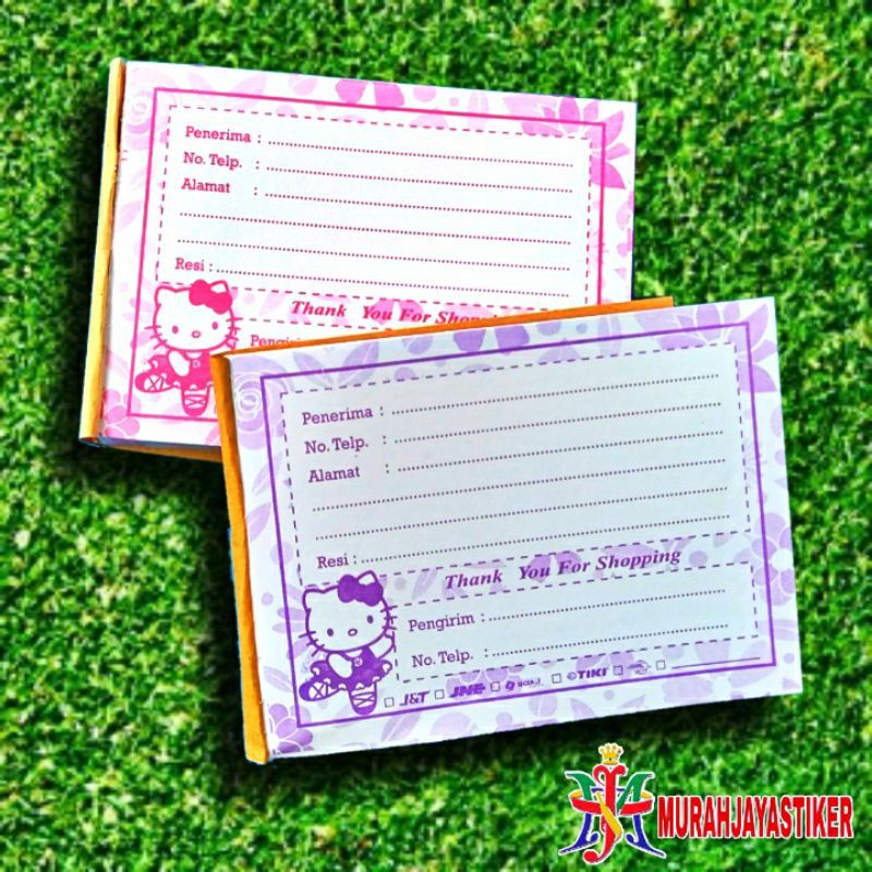 

label alamat olshop isi 100 / label murah motif hello kitty