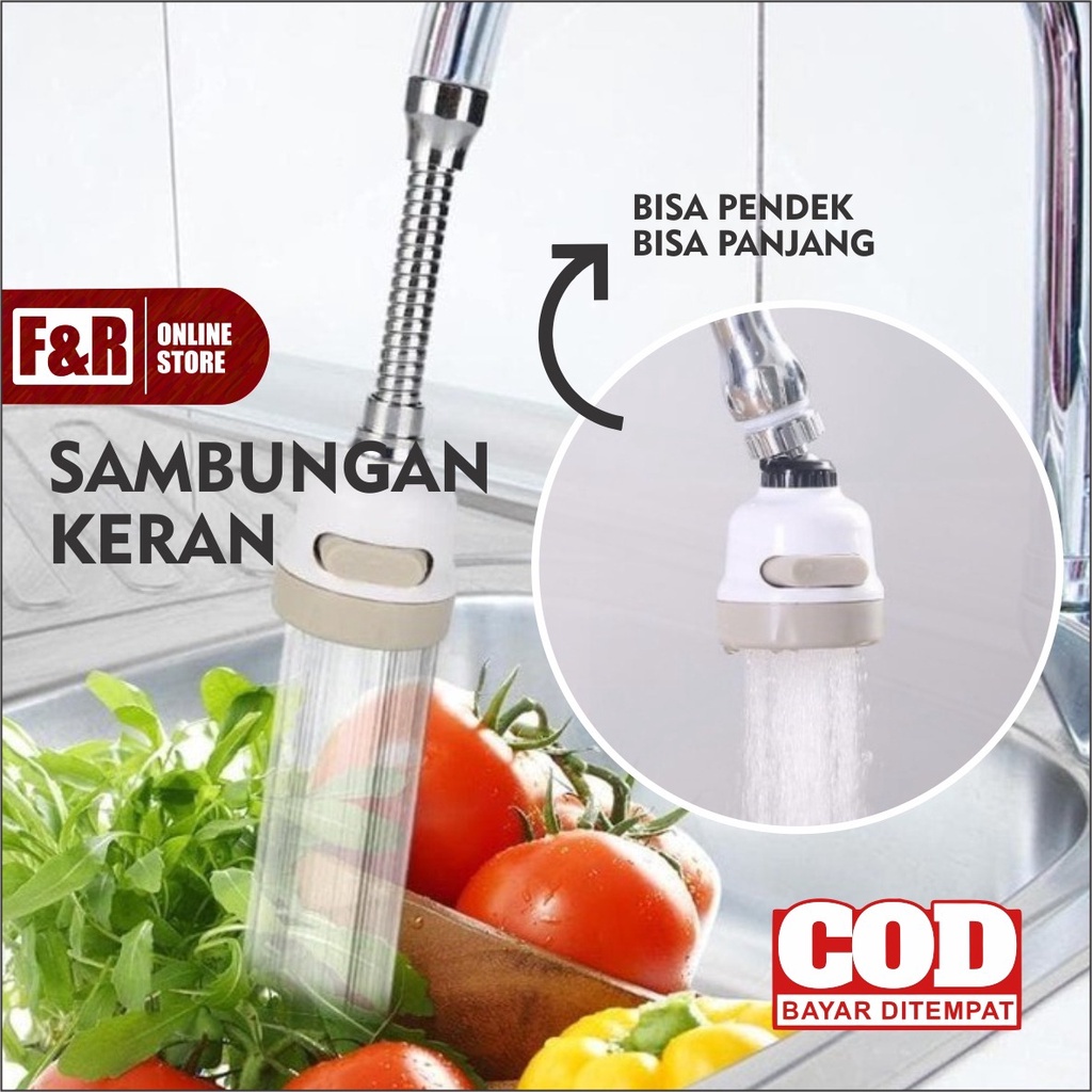 Sambungan Kran Air Fleksibel 360 Rotary Turbo Faucet Penyambung Keran Air Cuci Piring Wastafel